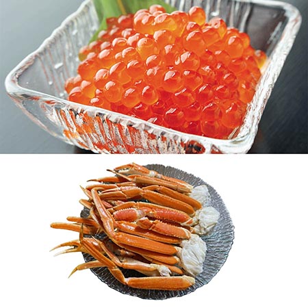 [函館 弘成]自家製イクラ醤油漬け200g&ボイルズワイ足1kg