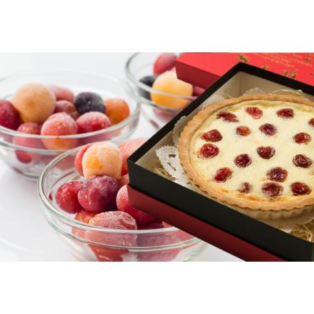 [大橋さくらんぼ園]果樹園のさくらんぼチーズタルト&冷凍さくらんぼミックスセット