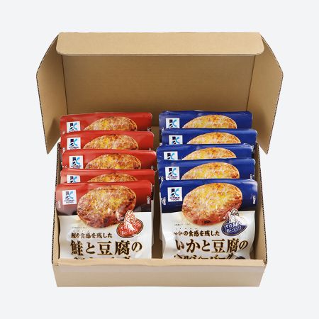 [寿フーズ]豆腐のヘルシーバーグ(いか・鮭)セット各80g×5個