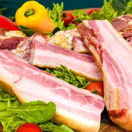 [きゃらうえいふらの]熱薫ベーコン500g以上