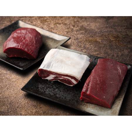 [上田精肉店]エゾ鹿肉ロースト3点セット(ロース・モモ・バラ)