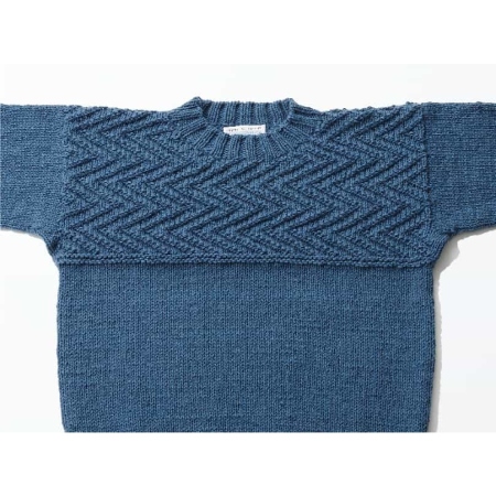 [KESENNUMA KNITTING]手編みセーター エチュード 男女兼用Mサイズ 春の海