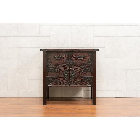 仙台箪笥 両開コンソール 拭き漆調 巾70×奥40×高70cm 20kg×1