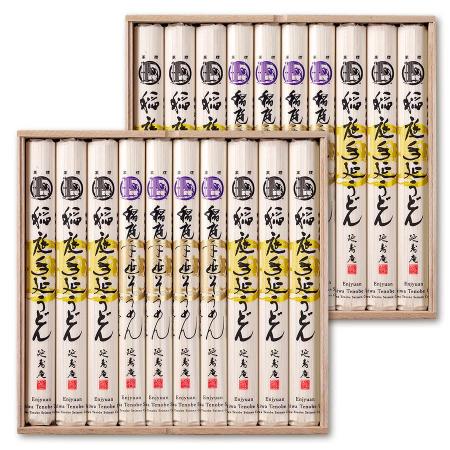 [延寿庵]稲庭手延うどん・そうめん詰合せ/木箱 ISU-30F×2箱