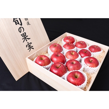 [丸松青果]センサーりんご「サンふじ」特秀品5kg(12〜16玉/桐箱入・糖度保証14度以上)[2026年11月〜12月出荷予約]
