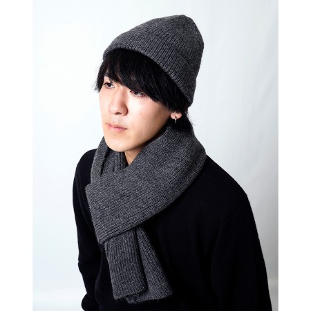 [satosenistandard]佐藤繊維ウール100%ニットマフラー/フリーサイズ