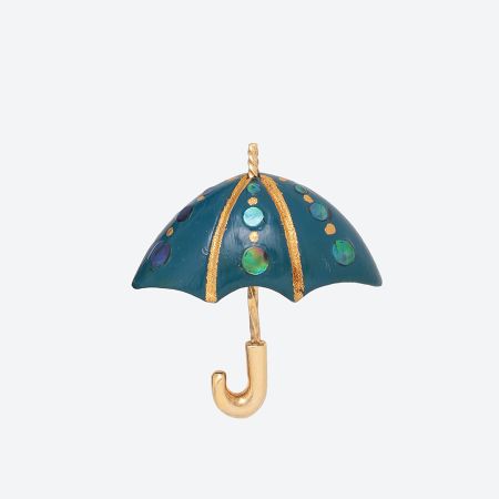 [月ノ聖]「傘」漆ブローチ