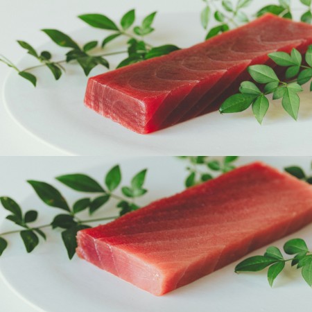 [FISHSTAND]天然メバチまぐろ柵セット(中トロ・赤身/各200g)