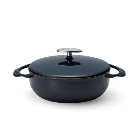 [UNILLOY]キャセロール(鋳物ホーロー鍋) 22cm浅型 藍
