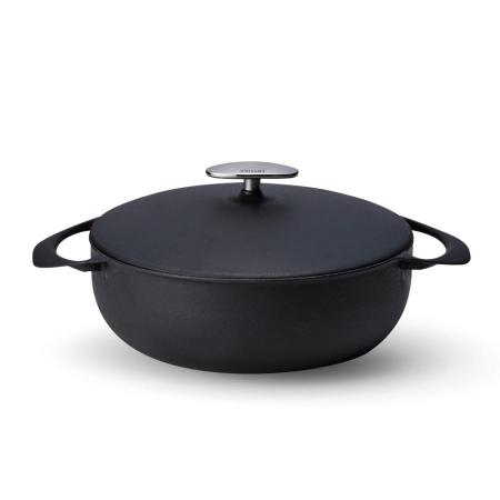 [UNILLOY]キャセロール(鋳物ホーロー鍋) 24cm浅型 くろがね