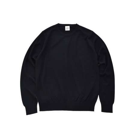 [no+af]FF30 ベーシッククルーネックプルオーバー/ブラック/SIZE1