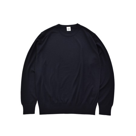 [no+af]FF30 ベーシッククルーネックプルオーバー/ダークネイビー/SIZE1