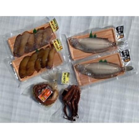 [魚富]タコの味噌漬けと干しタコと柳カレイ・アンコウ一夜干しのセット