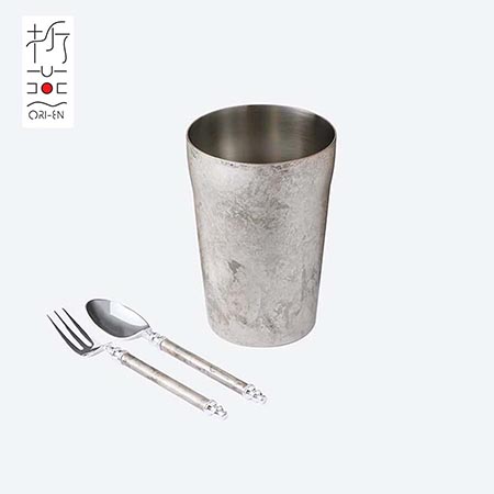 タンブラー320ml・コーヒースプーン・ヒメフォーク(ANTIQUE SILVER)