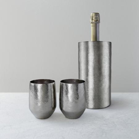 [SUSgallery]Bottle Keeper L Mirror・Tumbler Goblet Mirror 2個 計3点セット