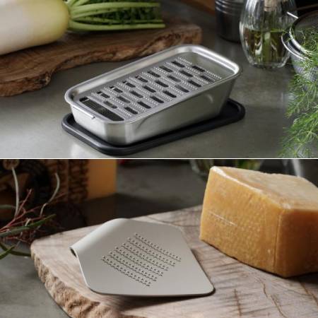 [ツボエの極上おろし金+irogami]ツボエの極上おろし金 箱-hako-irogami ひとひらのおろし金 サテンシルバー セット