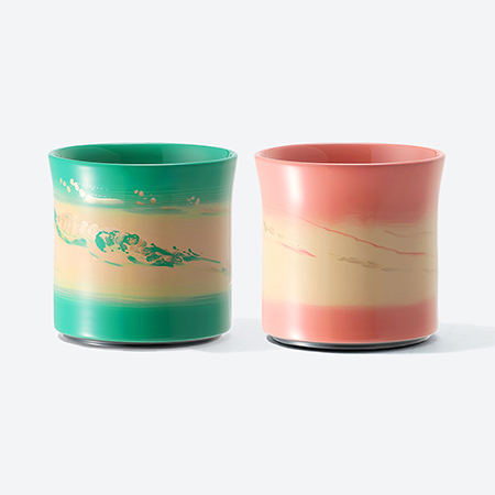 [采色塗なか門]フリーカップ 彩クラウドペア(シーグリーン・ピンク)