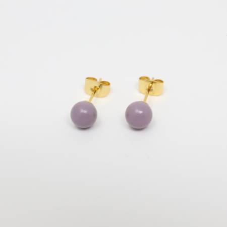 [ヌシヤ]輪島でうまれた うるしのピアス ふじ(薄紫)