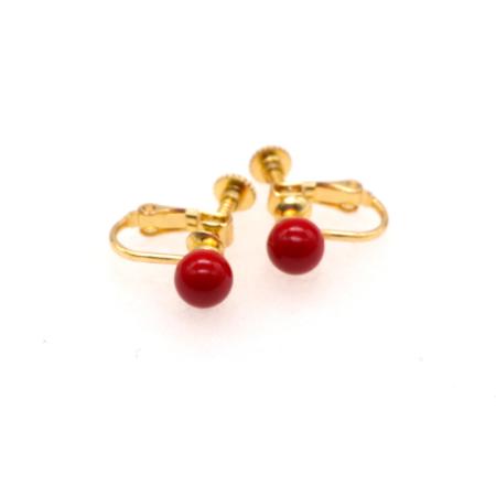 [ヌシヤ]輪島でうまれた うるしのイヤリング あかね(赤)