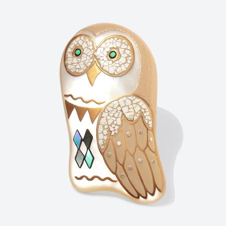[Classic Ko]Owl White brooch