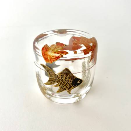 [うるしアートはりや]金魚蒔絵アクリル大棗