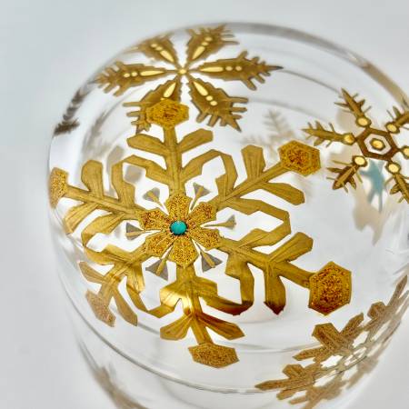 [うるしアートはりや]雪華蒔絵アクリル中棗