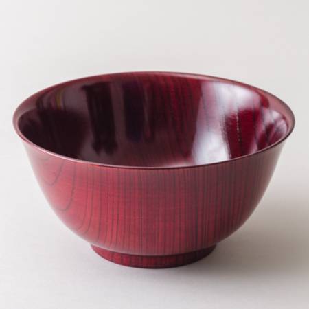 [漆芸 文平堂]めん鉢 けやき 赤すり