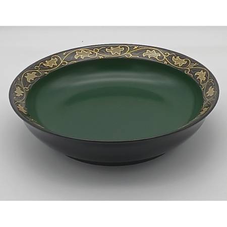 [漆芸 文平堂]8.0寸菓子鉢 青漆 縁唐草