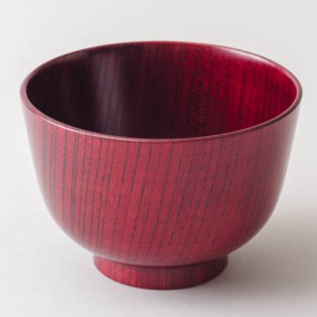 [漆芸 文平堂]深椀 けやき 赤すり