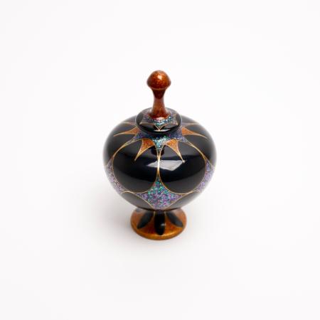 [うるしアートはりや]光華紋蒔絵香水瓶「碧煌(へきこう)」
