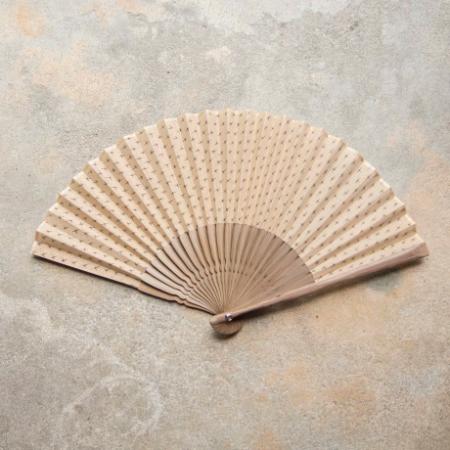 [能登上布 YAMAZAKI NOTOJOFU]扇子/ 十字絣 肌×1個