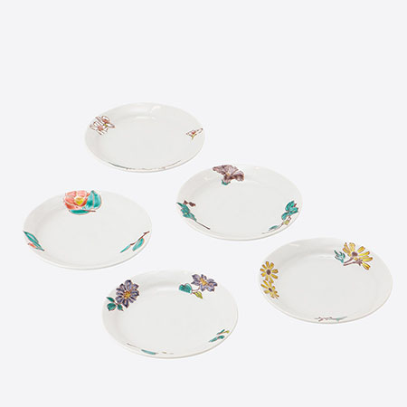 [九谷焼]5.5号皿揃 花ごよみ