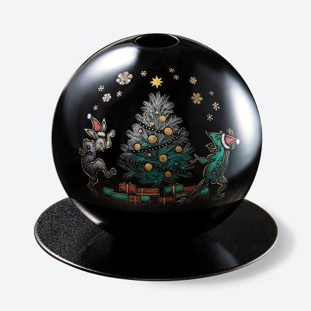 [丸山久右衛門商店]沈金丸型花器 冬