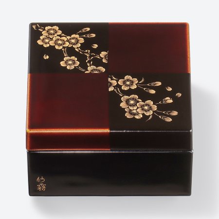 [丸山久右衛門商店]沈金白檀市松 小箱 桜