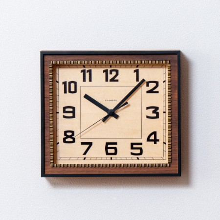 [Chambre]BRASS RECTANGLE CLOCK -Solid- WALNUT