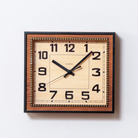 [Chambre]BRASS RECTANGLE CLOCK -Solid- CAFE BROWN