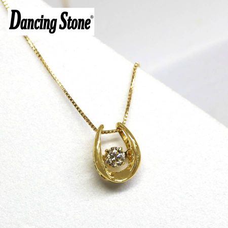 [Crossfor]ダンシングストーン/18金ダイヤモンド馬蹄ペンダント *ダイヤモンド0.15ct