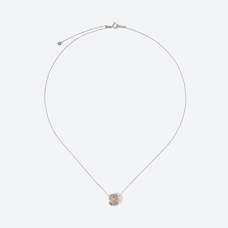 [GOKO]85381 PT950 マルチカラーストーン ペンダントネックレス