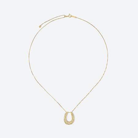 [GOKO]85432 K18イエローゴールド ダイヤモンド 馬9頭 ペンダントネックレス D0.01ct