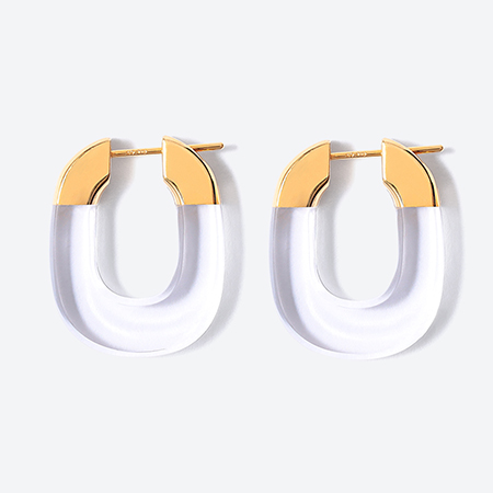 [詫間宝石彫刻]stone hoop pierce Oval 水晶