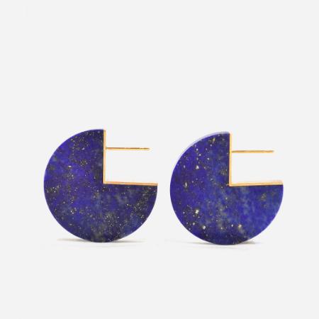 [januka/ヤヌカ]SLICE EARRINGS LAPISLAZULI(ピアス)