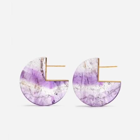 [januka/ヤヌカ]SLICE EARRINGS AMETHYST(ピアス)