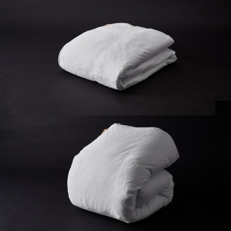 [ディーブレス]とろける羽毛ふとんPREMIUM2[シングル]合掛けふとん・[シングル]肌掛けふとん 専用カバー付きセット/ホワイト