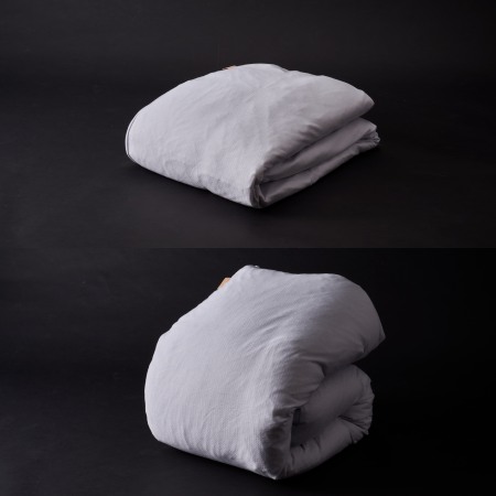 [ディーブレス]とろける羽毛ふとんamuse2[クィーン]合掛けふとん・[クィーン]肌掛けふとん 専用カバー付きセット/ラベンダー