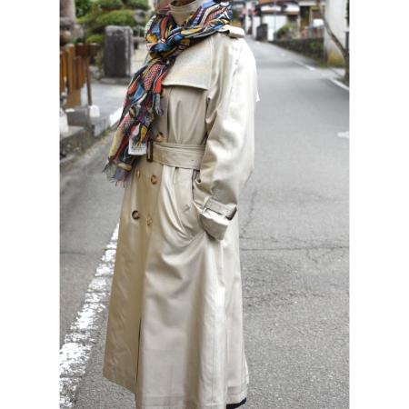 [muto×印伝の山本]2つの伝統から生まれたtrench coat「I'」*シルク100%×甲州印伝/グレー