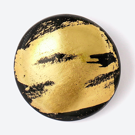 [Haku(ハク)]ブローチ BRUSH 金箔×黒