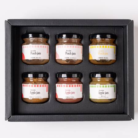 飛騨産のりんごと桃のジャム 6品種詰め合わせ
