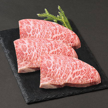 [丸小本店]「飛騨牛」赤身ステーキ用(モモ肉)150g×3(計450g)