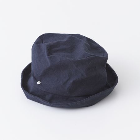 [S+kiki]Cloche Hat Wax processing /Navy Blue