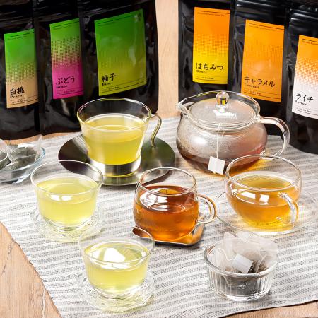 [小栗農園]彩り香る茶ギフト(煎茶・ほうじ茶ミックス)白桃・ゆず・ぶどう・キャラメル・はちみつ・ライチ各1袋